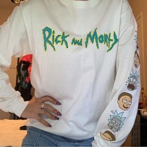 Urban Outfitters White long sleeve Rick and Morty